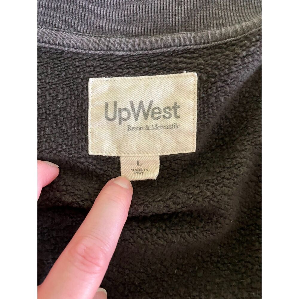 Upwest high neck zip up fleece lined sweat jacket - Picture 3 of 10